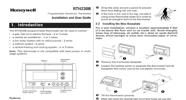 Understanding the Sections Inside a Honeywell Home Thermostat Manual PDF